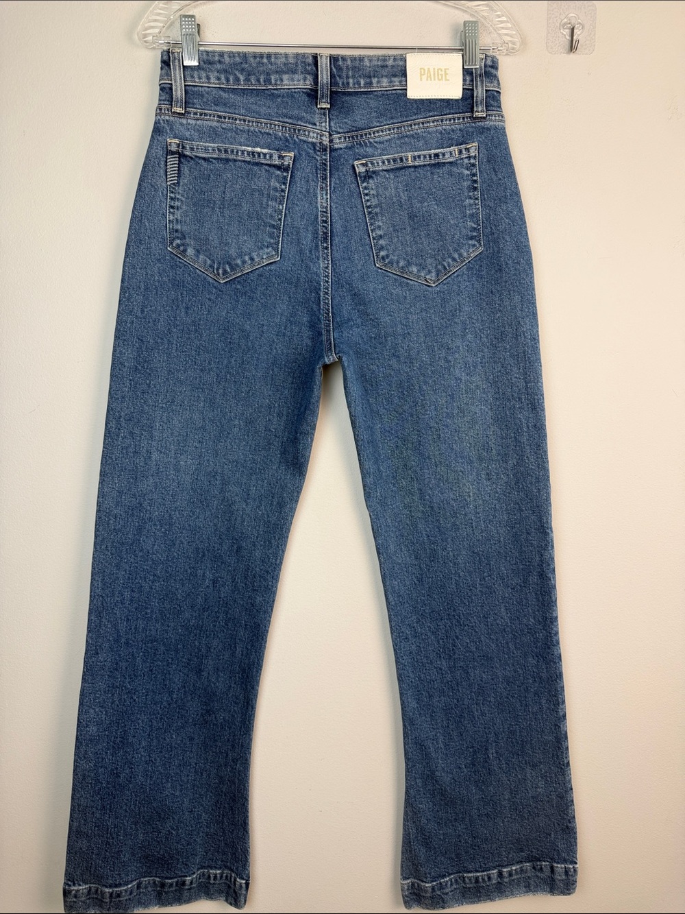 Paige Leenah Wide Leg High Rise Jean Organic Cotton Stretch Size 28 Clean Beauty - Picture 13 of 16